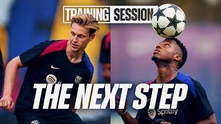 Preparing for the CHAMPIONS LEAGUE   FC Barcelona training 