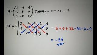 Trik mengerjakan soal determinan matriks berorientasi 3x3