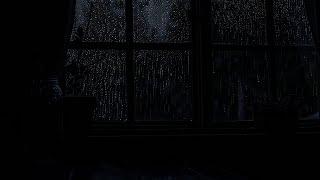 10 HOURS Gentle Sound of Rain at the Window  Calm rain  Black screen rain for sleeping studying 