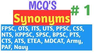 Most Repeated Synonyms 30 Words  Synonyms and Antonyms MCQS  NTS PTS OTS CTS Part 1