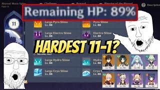 Is this the hardest abyss 11-1??  4.7 Spiral Abyss Floor 11 Genshin Impact