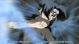 Sasuke Sangat terkejut melihat kekuatan naruto dan bisa mengalahkan gaara seorang diri.