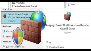 Windows güvenlik duvarı gelen giden kurallar program oyunlar internet erişimi aç engeli kaldır