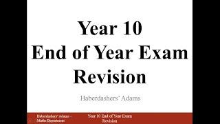 Year 10 End of Year Exam Revision 24