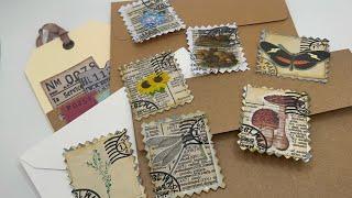 Faux stamp embellishments  use paper scraps