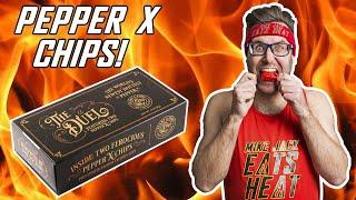 153 Pepper X The Duel Chip Challenge The Worlds Hottest Chip Challenge  Mike Jack Eats Heat