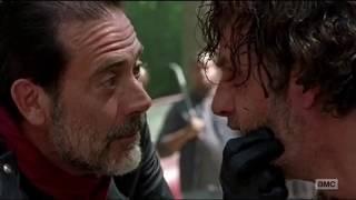 Negan Season 7 Part 9 Negan Nearly Has Rick Cut Of Carls Arm  The Walking Dead 7x1