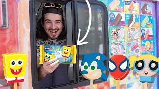 Ultimate Perfect Popsicle Challenge Spongebob Spider-Man Sonic & Powerpuff