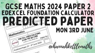 GCSE Maths Predicted Paper Edexcel Foundation Calculator 3rd June 2024  GCSE Maths Revision