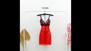 BAJU TIDUR SEXY SLEEPWEAR NIGHTGOWN LINGERIE SEKSI PREMIUM MERAH PL08B