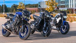 Yamaha MT-07 VS MT-09 VS MT-10  ULTIMATE SHOOUTOUT