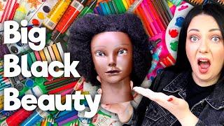 Repainting BIG BLACK DOLL HEAD  Mannequin Doll Head Repaint by Poppen Atelier