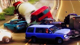 Realistic Highway Crashes #1  BeamNG.Drive