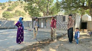 Non-stop efforts rebuilding the courtyard of Narges house