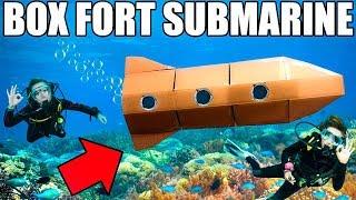 24 HOUR BOX FORT SUBMARINE CHALLENGE  Scuba Tanks Onboard Oxygen & More