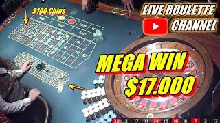 LIVE ROULETTE   MEGA WIN 17.000 In Casinio Las Vegas  $100 Chips Inside Exclusive  2024-06-19