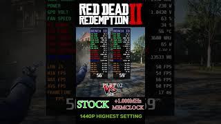 Memory Clock +1GHz Vs Stock RDR2 Part 2 #shorts