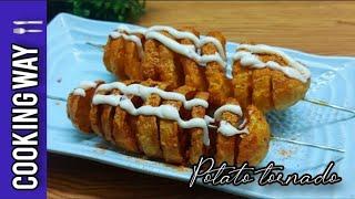 How to make Potato Tornado without a machine  Street style potato twister recipe #shortvideo