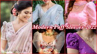 20 Beautiful Puff Sleeves Blouse Designs For Pattu Sarees  New Designer Blouse Design 2022