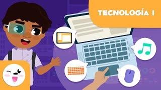 Tecnología Episodio 1- Vocabulario para niños - Ordenador portátil altavoces teclado...