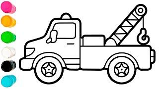 Belajar menggambar truk derek Ayo menggambar truk derek yang cantik untuk anak-anak dan balita