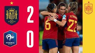 RESUMEN  España 2-0 Francia  Final I UEFA Womens Nations League   SEFUTBOL