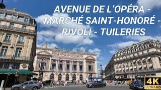 Walking from Opera Garnier to Tuileries Gardens  Avenue de l’Opéra  4K  Paris France