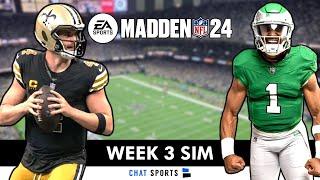 Saints vs. Eagles Madden Simulation For 2024 NFL Season  Saints Week 3 Madden 25 Rosters