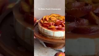 The easiest and creamiest no bake peach cheesecake = the perfect dessert #recipe #peach #cheesecake