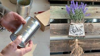 DIY Tin Can Pocket Planter Prep