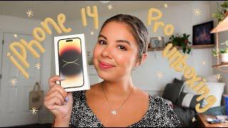 UNBOXING MY NEW GOLD IPHONE 14 PRO