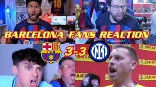 BARCELONA FANS REACTION TO BARCELONA 3 - 3 INTER  CHAMPIONS LEAGUE   FANS CHANNEL REACTION