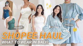 Shopee Haul  dress aesthetic ke Bali swimwear bagus dan murah 