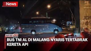 Bus TNI AL di Malang Nyaris Tertabrak Kereta Api Usai Terobos Pintu Perlintasan