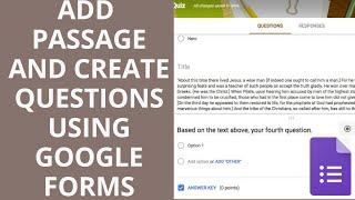 How to create passage using Google Forms