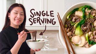 20 Minute Single Serving Soba Noodle Soup  Quick Dinner Recipes for One Person