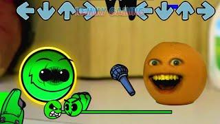 FNF NEW Geometry Dash 2.3 vs Annoying Orange Sings Sliced Pibby  Fire In The Hole FNF Mods