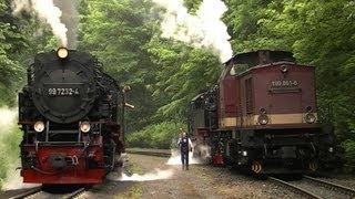 Dampflok 99 7234 Lokschaden in Steinerne Renne  Harzkamel schleppt ab