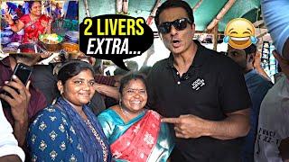 Sonu Sood Meets Kumari Aunty  Sonu Sood At Kumari Aunty Food Stall  Daily Culture