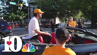 Overwhelmed  Coach Tony Vitello prepares to lead parade in downtown Knoxville