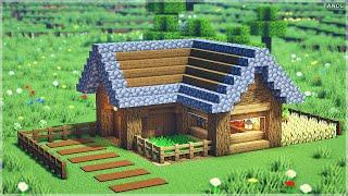 ️Minecraft  How To Build a Easy Survival Wooden House - 마인크래프트 건축  쉬운 야생 나무 집 만들기