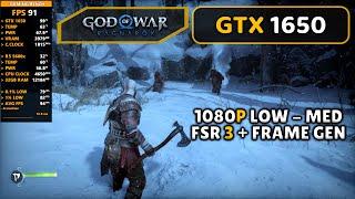 GTX 1650  God Of War Ragnarok - 1080P  Low - Medium  FSR 3.1 OnOff & Startup Error Fix