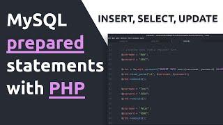 How to write mysql prepared statements with PHP to insert select and update data.