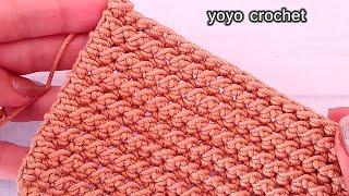 كروشية غرزة جديدة للشنط   تحفة متماسكة  سهلة للمبتدئين  New pattern crochet stitch for bags