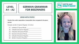 Lesson 9 Verbs With Prefix Separable  Inseparable - Learn German Grammar for Beginners A1A2