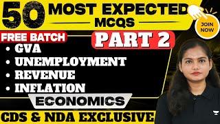 Economics Most Expected Questions for UPSC NDA & CDS   PART 2  Divya Jha