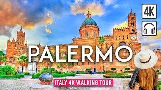 PALERMO Sicily Walking Tour with Captions 4K60fps