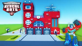 Minecraft Tutorial How To Make The Griffin Rock Firehouse Headquarters Transformers Rescue Bots