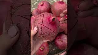 Amazing satisfying fresh pomegranate cutting skills #shorts #food