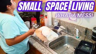 HOMEMAKING CLEANING MOTIVATION KITCHEN CLEAN WITH ME  SMALL SPACE LIVING